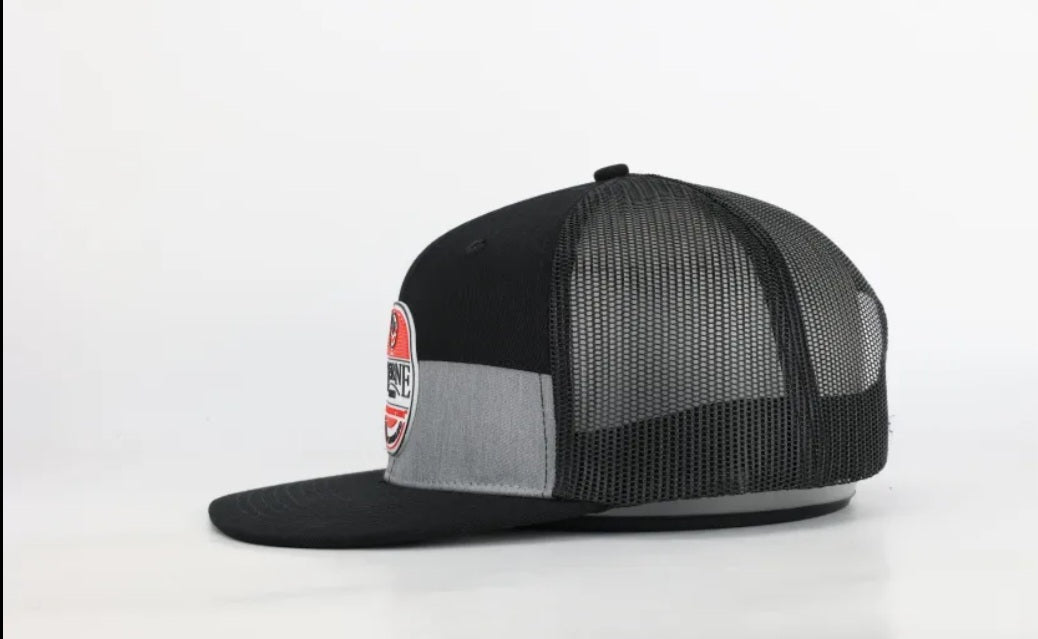 Black and Grey 5 panel Snapback